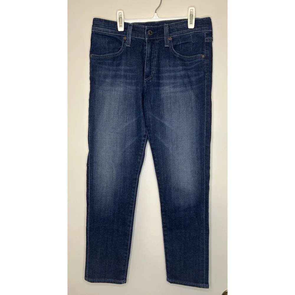 ADRIANO GOLDSCHMIED Blue Denim Farrah Skinny Crop High-Rise Jeans Womens 30